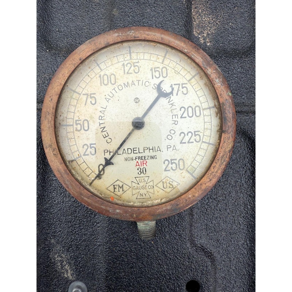 Antique Central Automatic AIR Gauge Brass 0–250 PSI U.S. Gauge Co Philadelphia‎